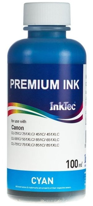 Голубые чернила InkTec C5051C 100мл для Canon