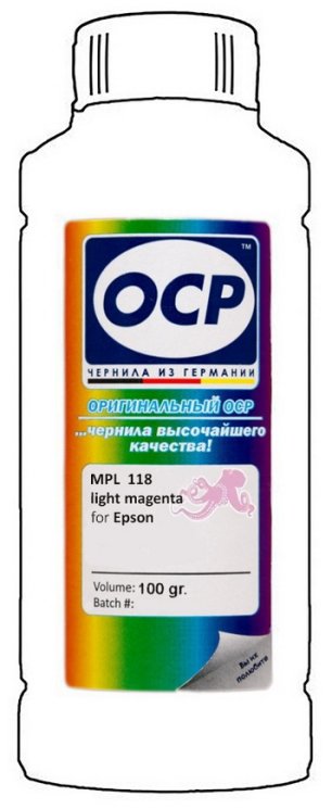 Светло-пурпурные чернила OCP MPL118 (Pigment Light Magenta) 100 ml для Epson