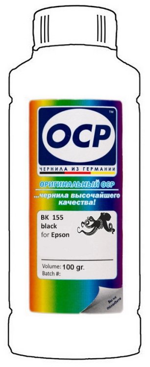 Черные чернила OCP BK155 (Black) 100 ml для Epson